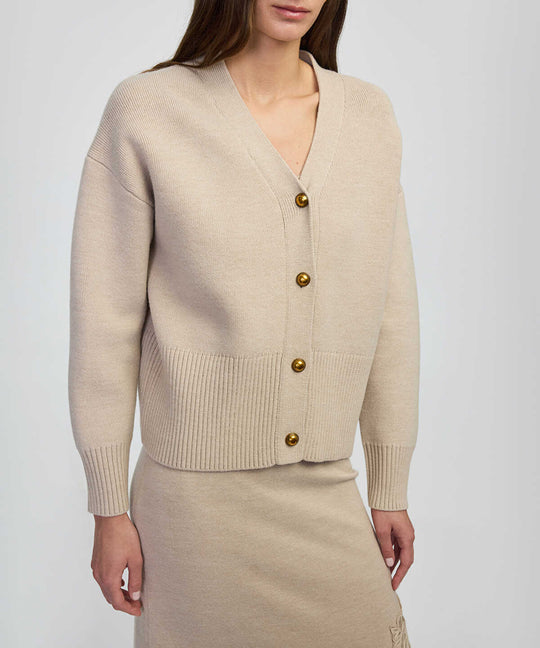 Metal Button Knit Cardigan