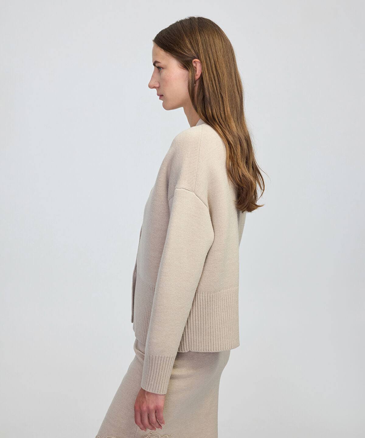 Zoomed Metal Button Knit Cardigan