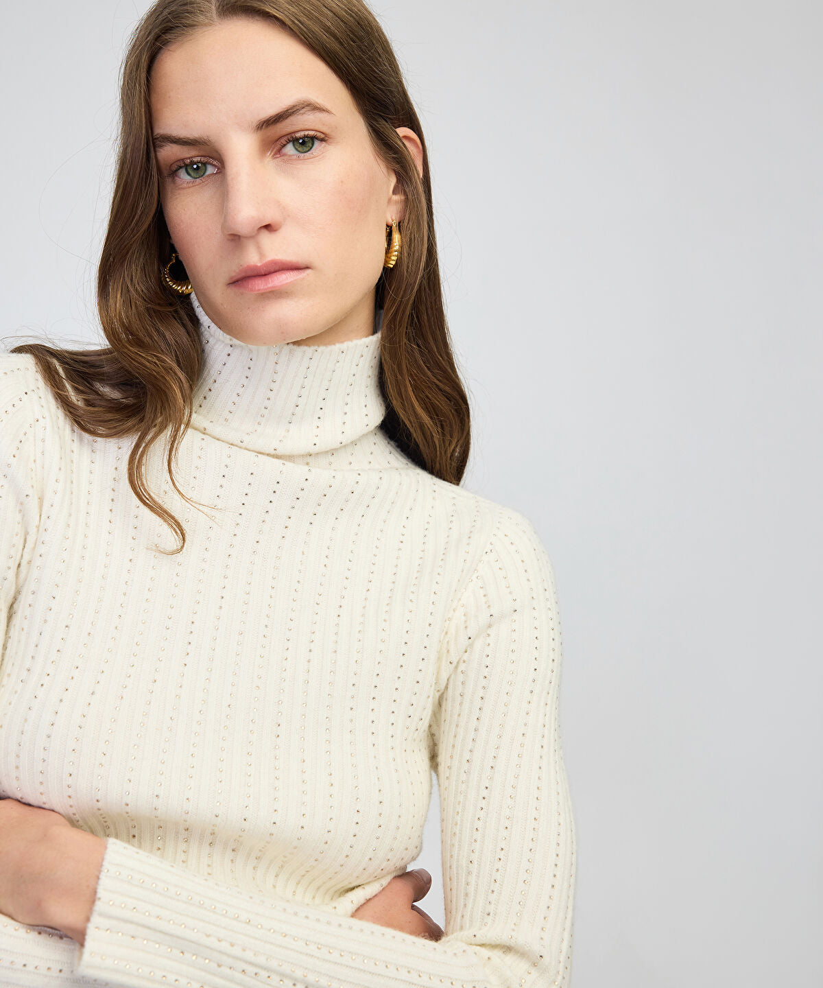 Zoomed Embellished Fine Knit Sweater