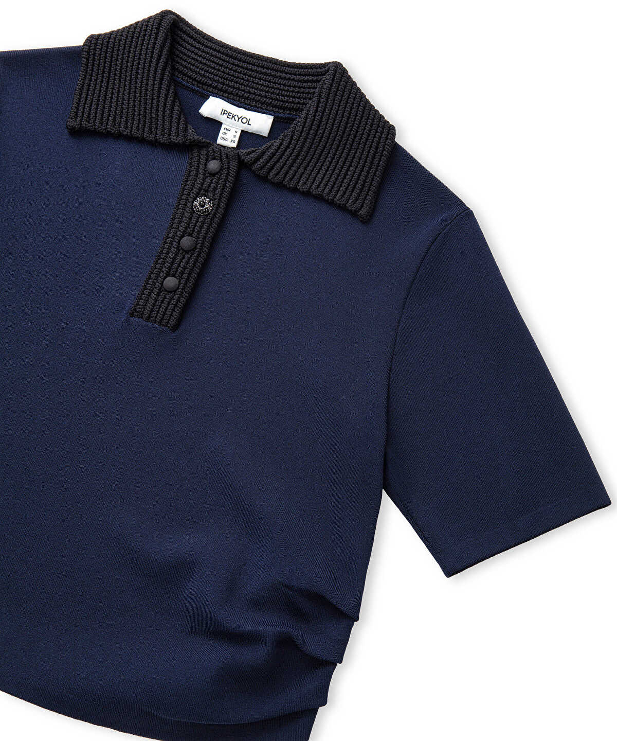 Contrast Collar Knit Top
