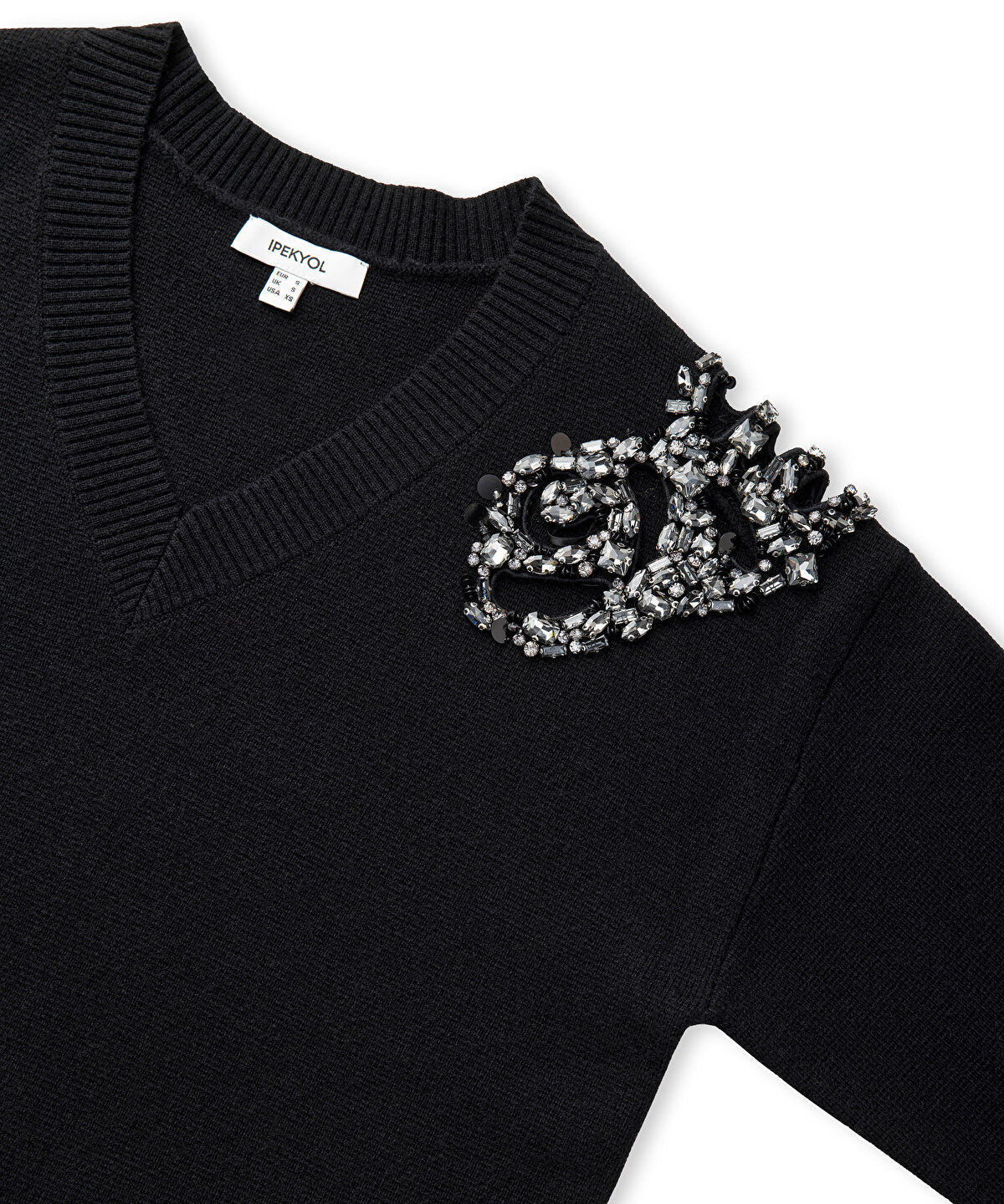 Zoomed Embellished Knit Sweater
