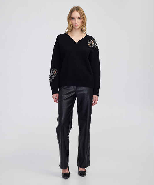 Embellished Knit Sweater
