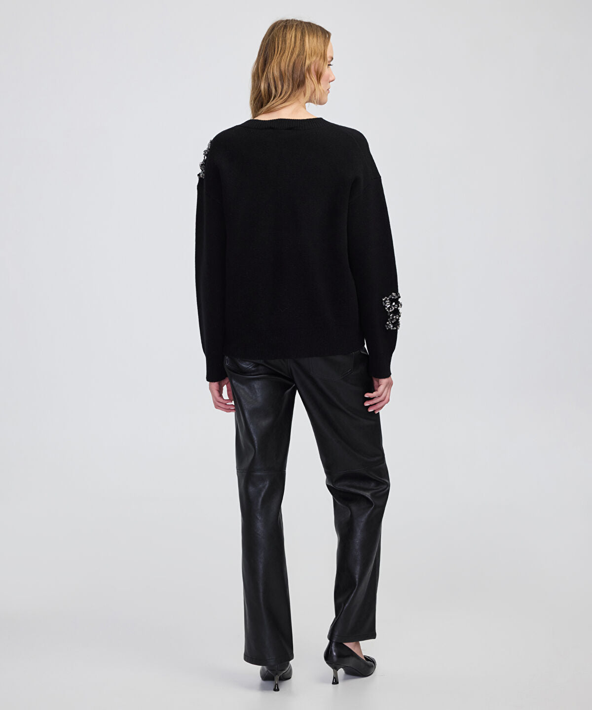 Zoomed Embellished Knit Sweater