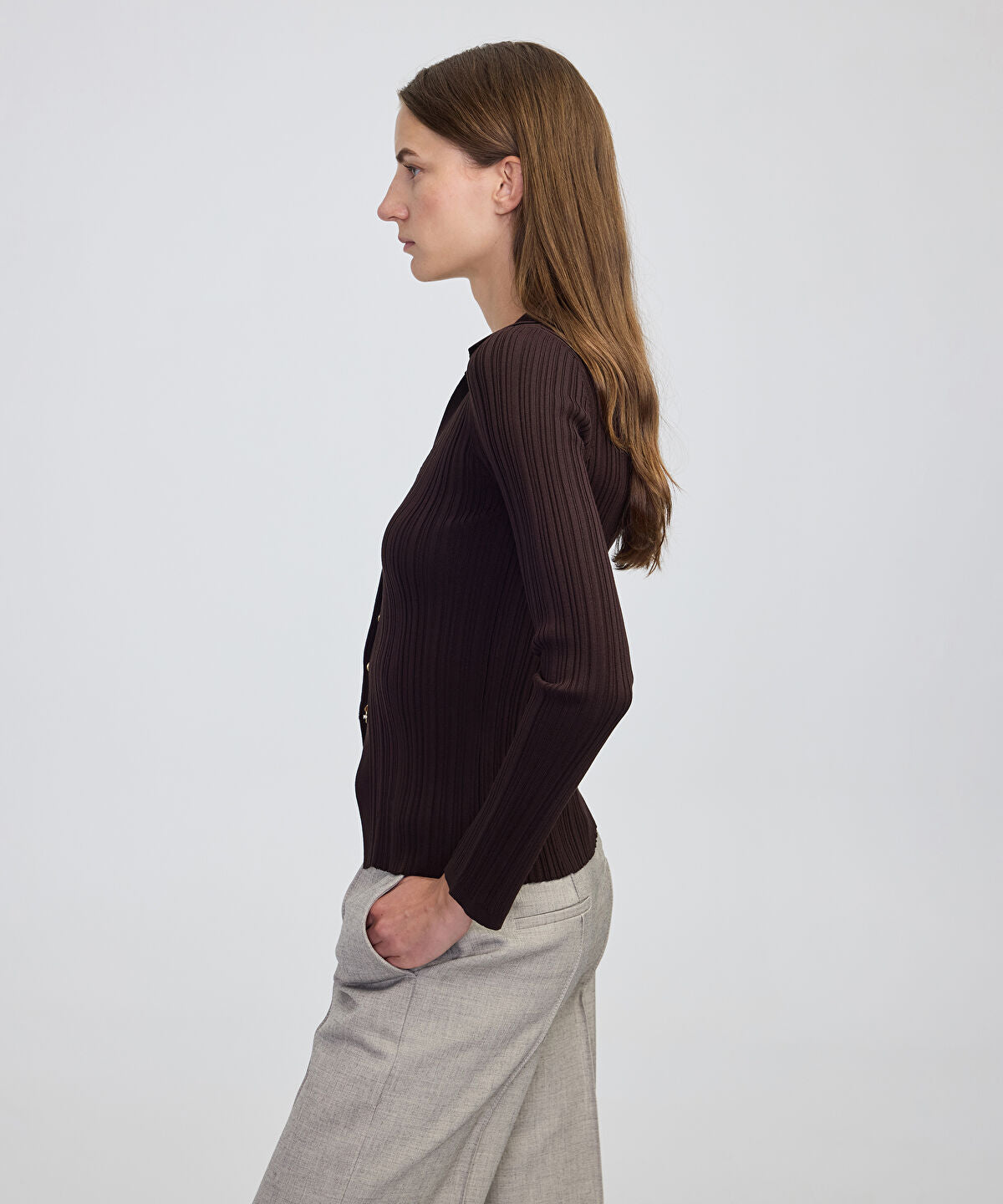 Zoomed Ribbed Knit Top