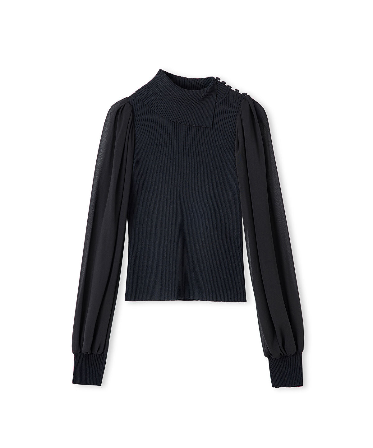 Zoomed Mixed Media Knit Top