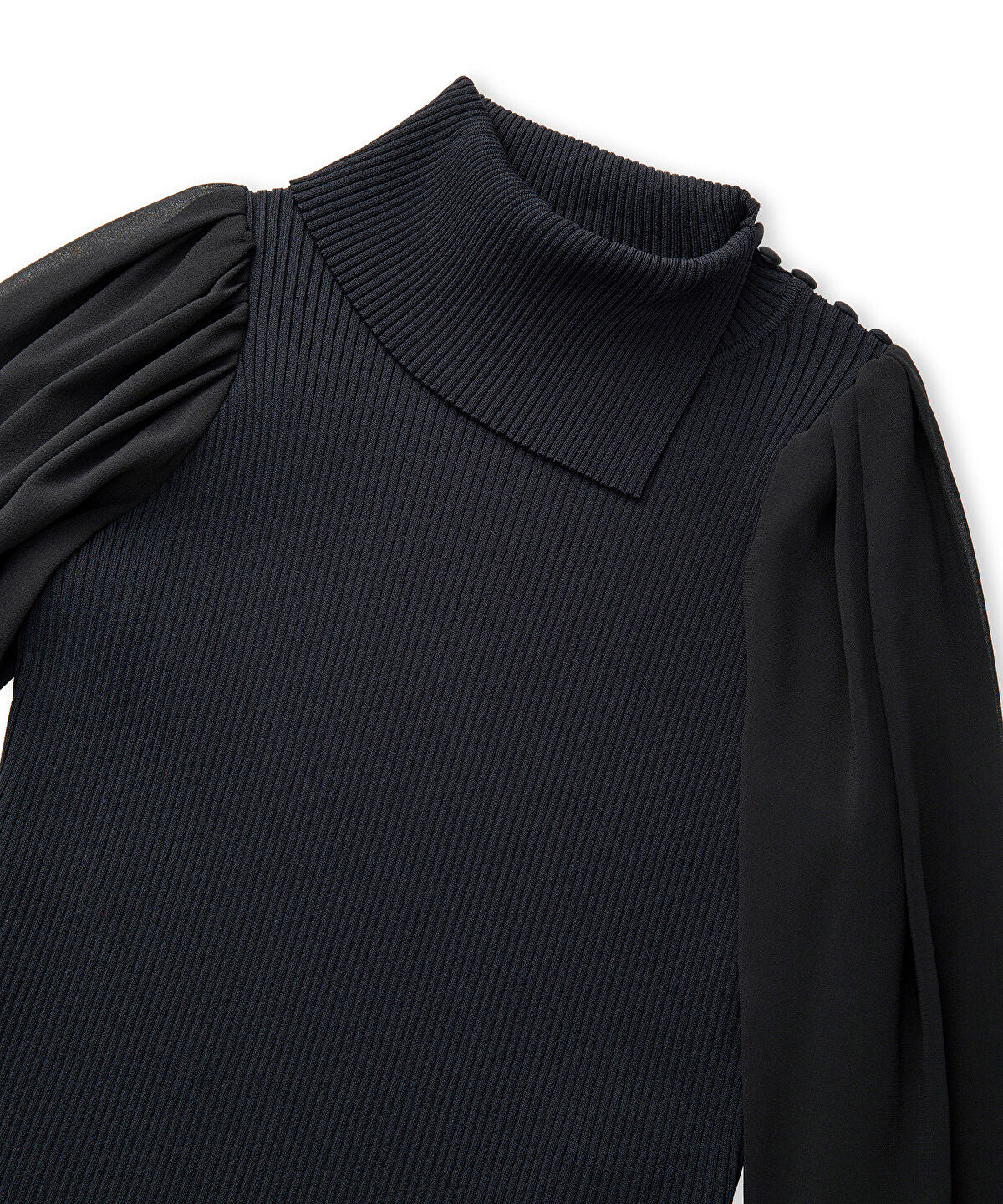 Zoomed Mixed Media Knit Top