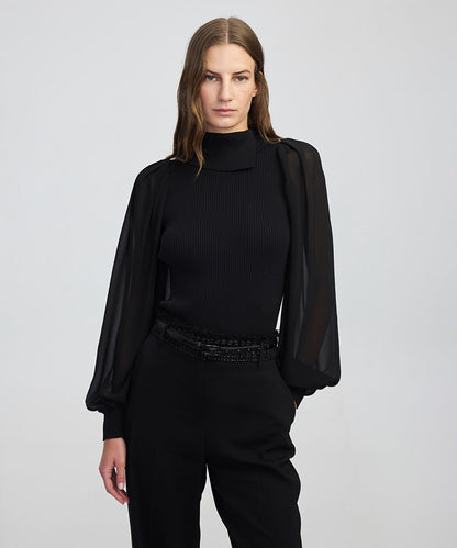 Mixed Media Knit Top