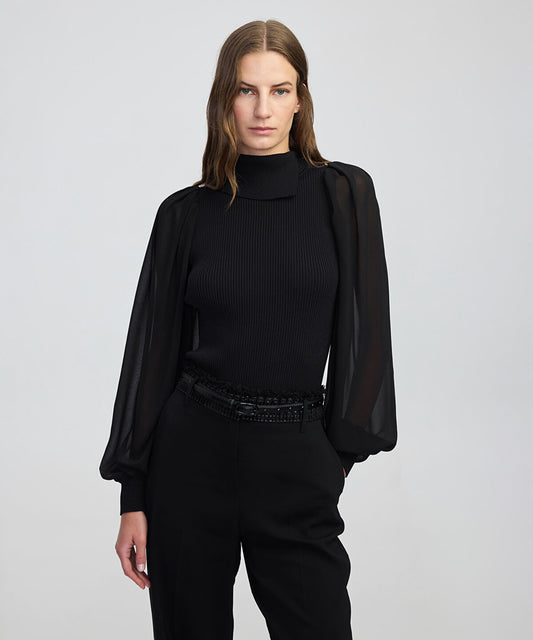 Mixed Media Knit Top