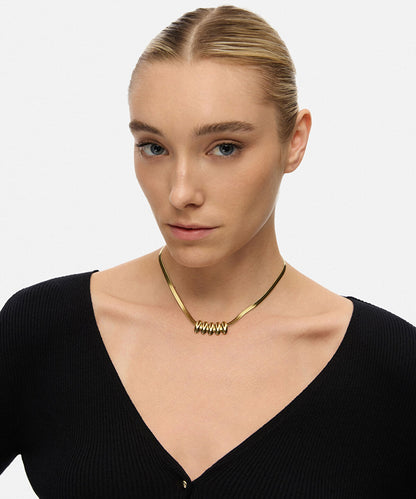 Textured Stainless Steel Necklace