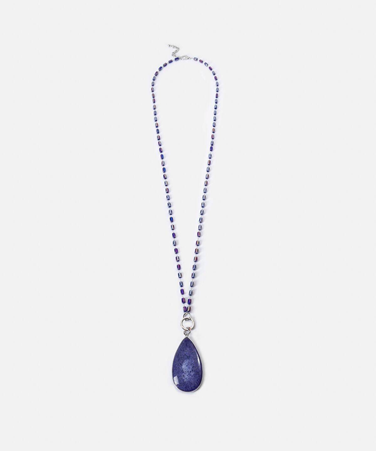 Zoomed Glass Bead Drop Necklace 