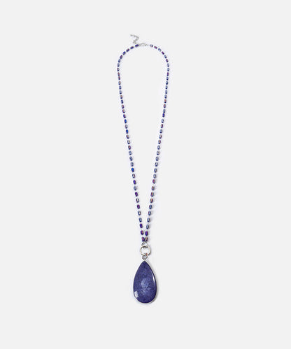 Glass Bead Drop Necklace 