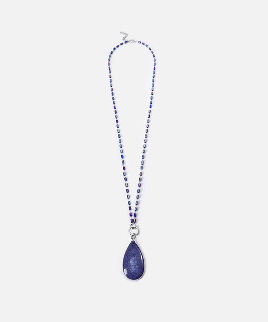 Glass Bead Drop Necklace 