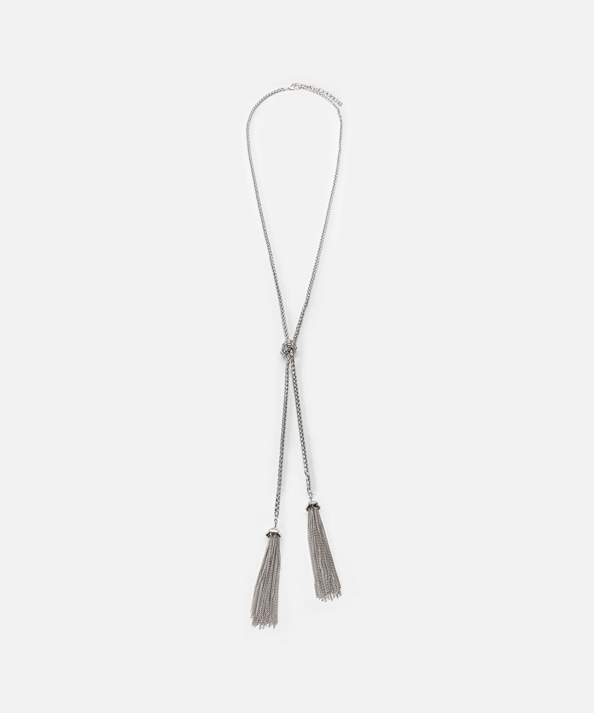 Zoomed Knot Long Chain Necklace