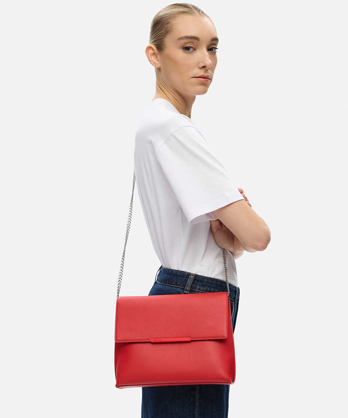 Leather-Effect Flap Bag