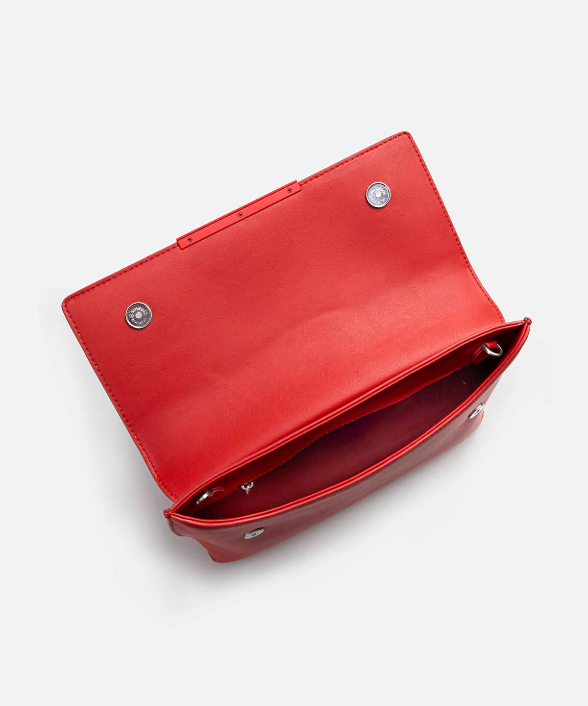 Zoomed Leather-Effect Flap Bag