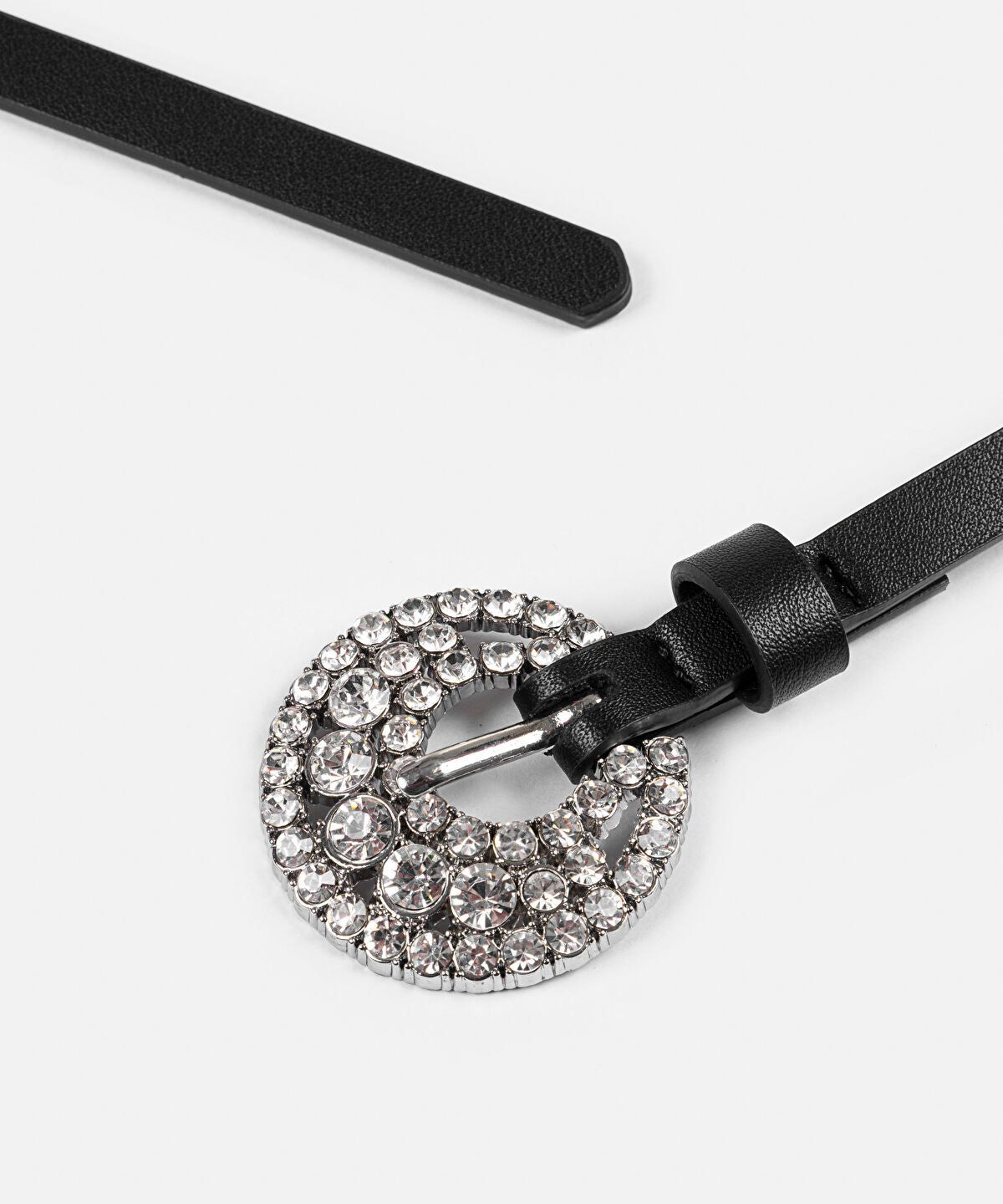 Zoomed Rhinestone Buckle Belt