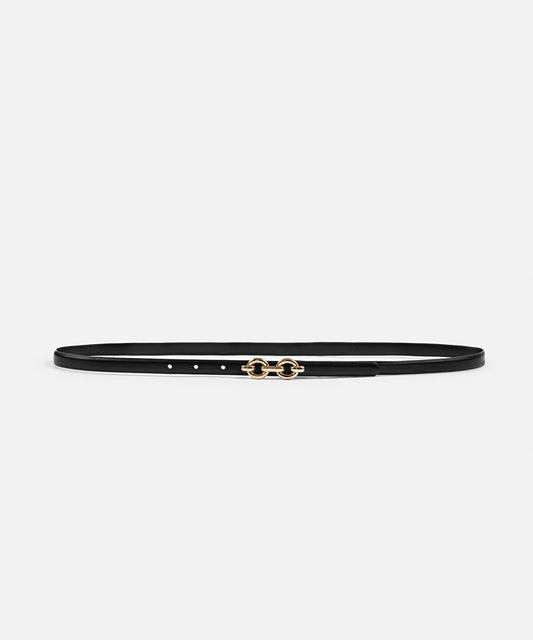 Leather-Effect Belt with Buckle