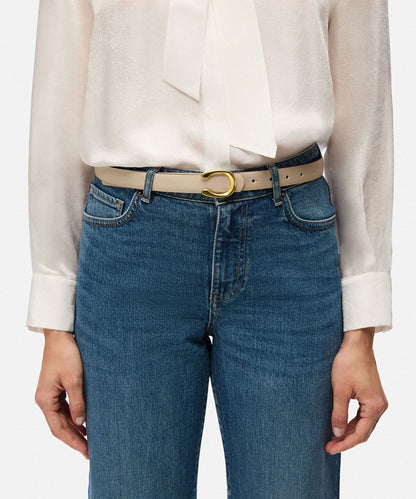 Leather-Effect Belt with Buckle
