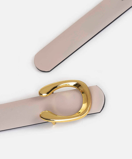 Leather-Effect Belt with Buckle