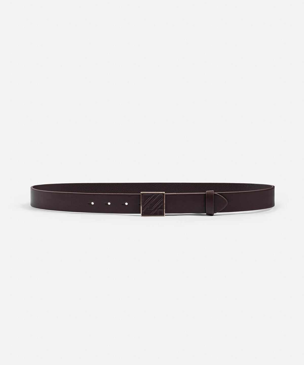 Zoomed Monogram Buckle Leather-Effect Belt