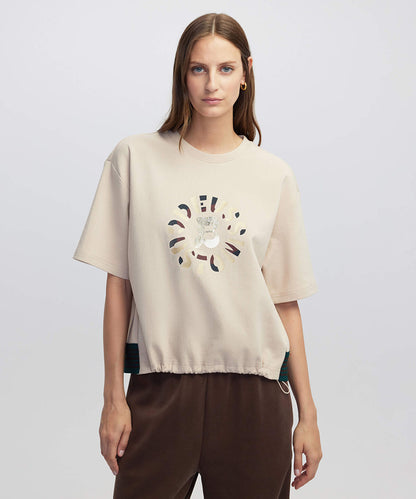 Mixed T-Shirt with Slogan Print