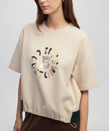 Mixed T-Shirt with Slogan Print
