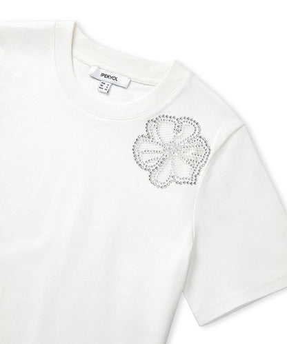 Rhinestone Cutout T-shirt