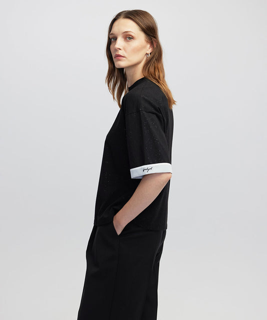 Embroidered Color-Block T-Shirt