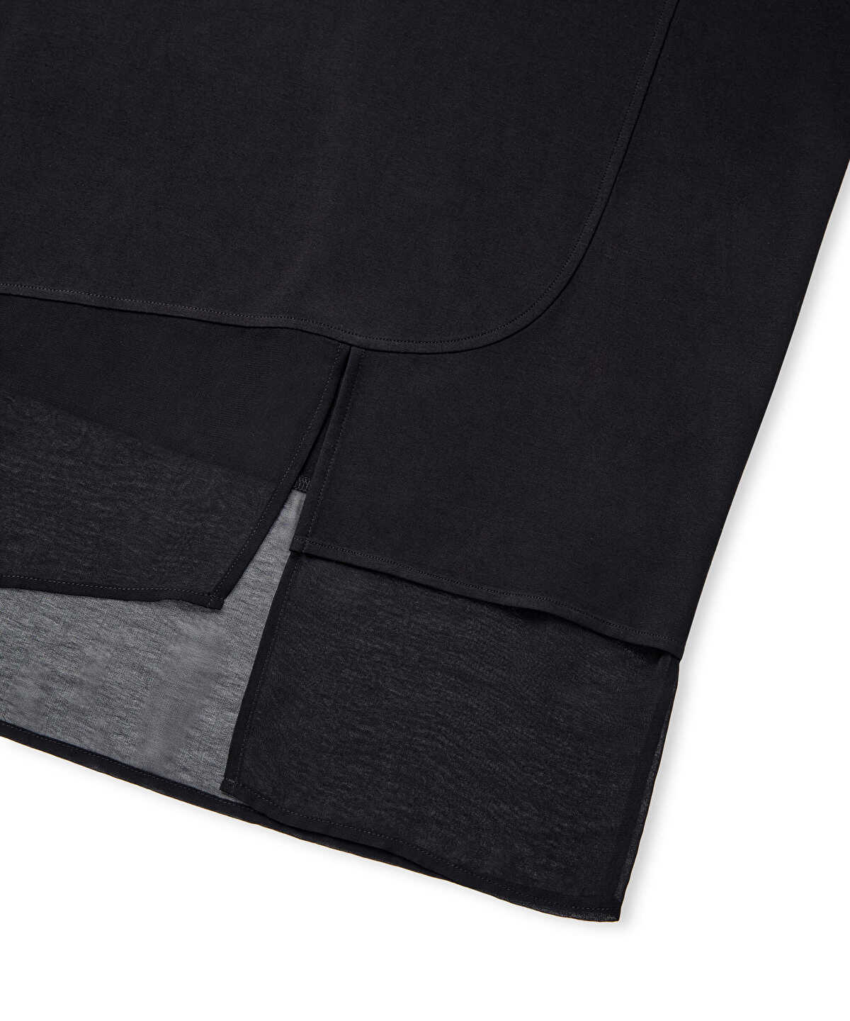 Zoomed Chiffon Trim Asymmetric T-Shirt