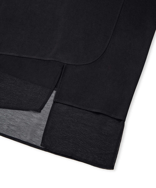 Chiffon Trim Asymmetric T-Shirt