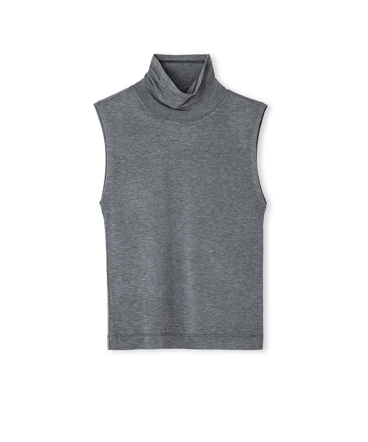 Zoomed High-Neck Basic T-Shirt