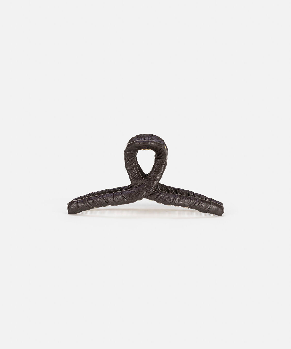 Zoomed Leather-Effect Hair Clip
