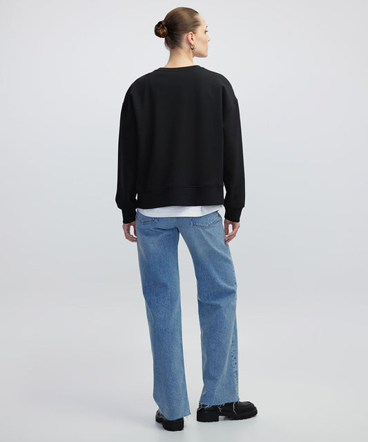 Sweatshirt with Asymmetric Zipper