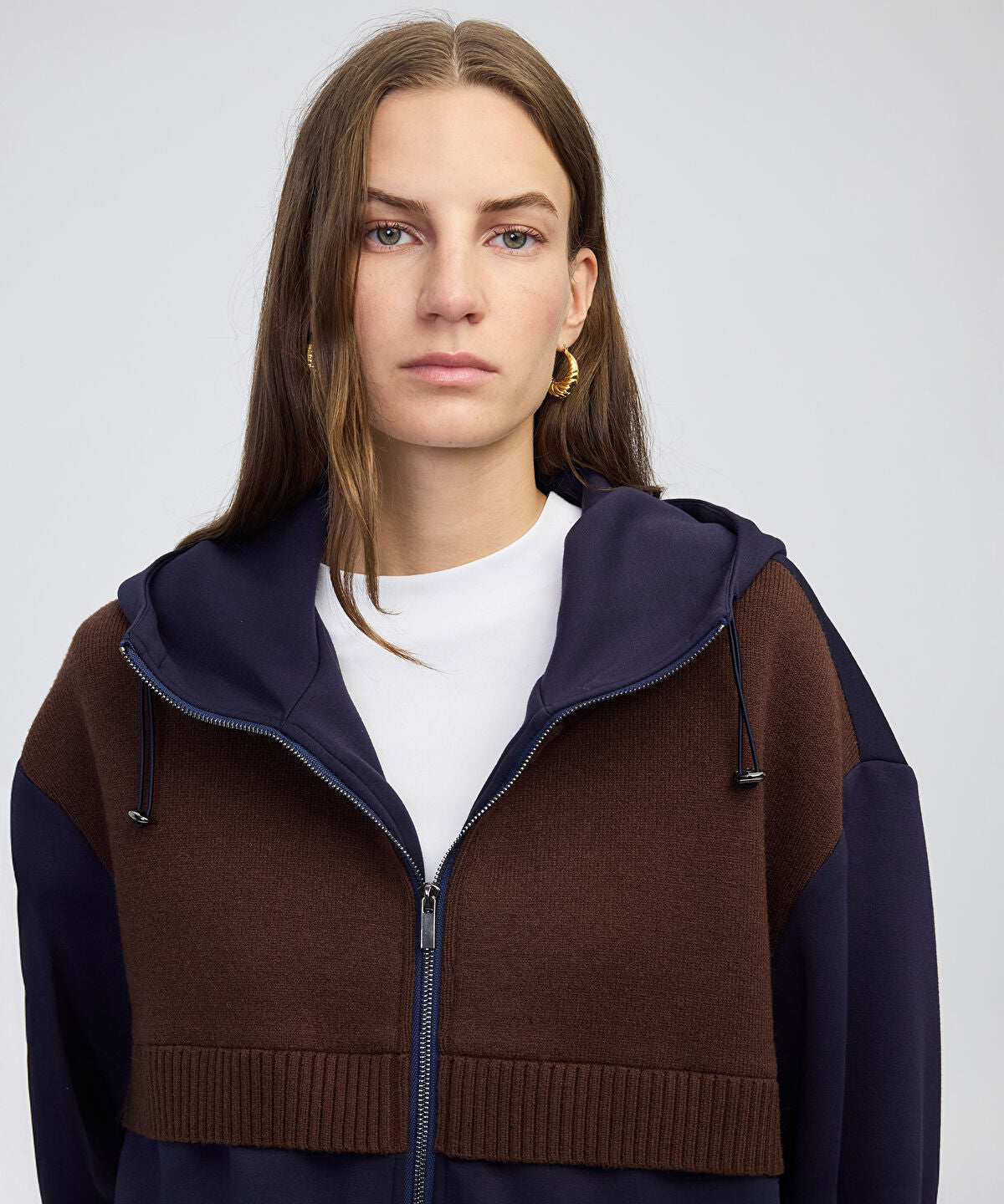 Zoomed Mixed Hooded Sweatshirt