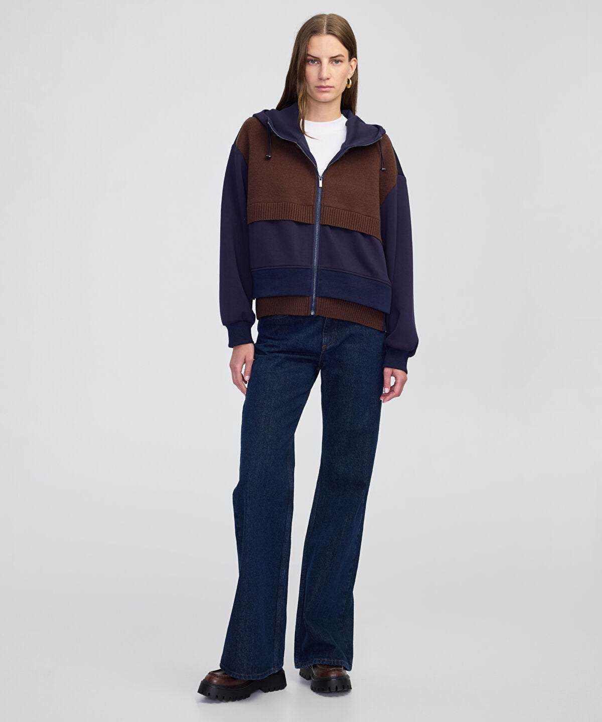 Zoomed Mixed Hooded Sweatshirt
