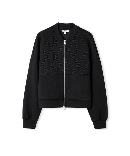 Embroidered Zip-Up Sweatshirt
