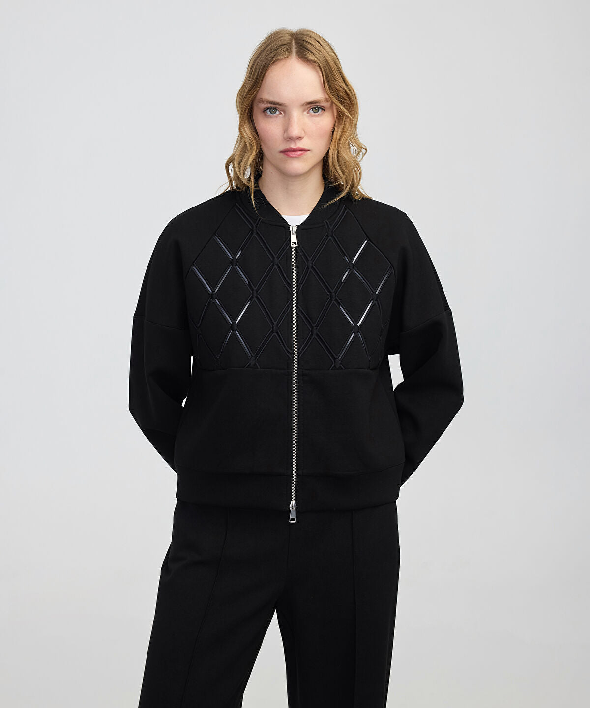 Embroidered Zip-Up Sweatshirt