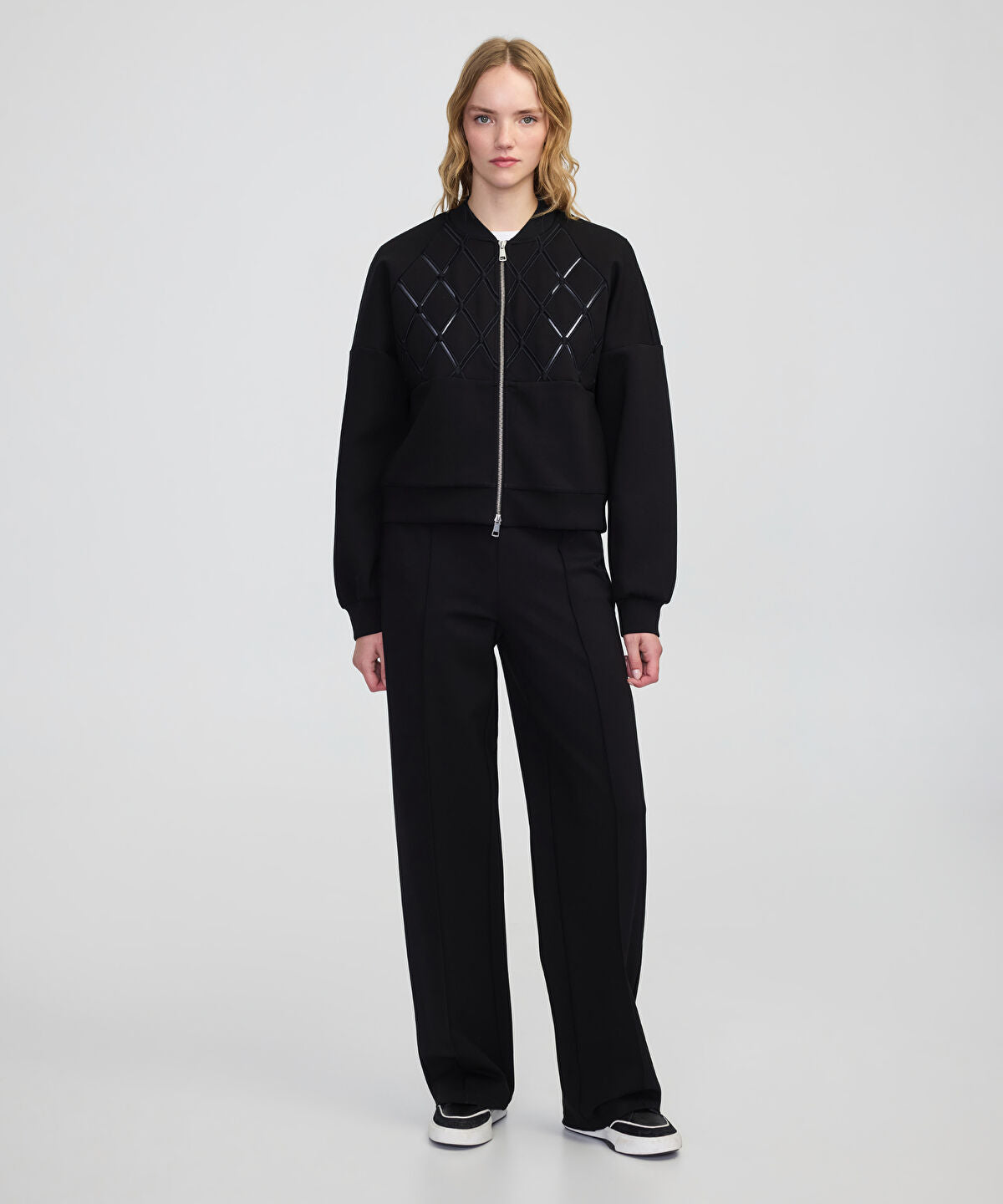 Zoomed Embroidered Zip-Up Sweatshirt