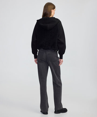 Adjustable Waist Mixed Sweatshirt
