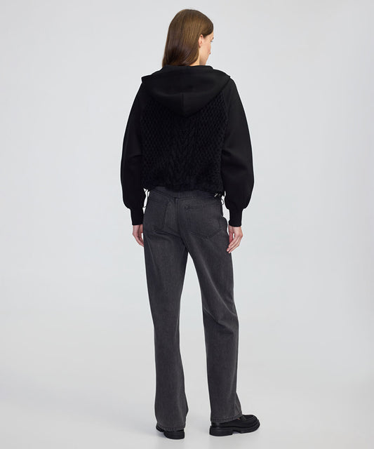 Adjustable Waist Mixed Sweatshirt