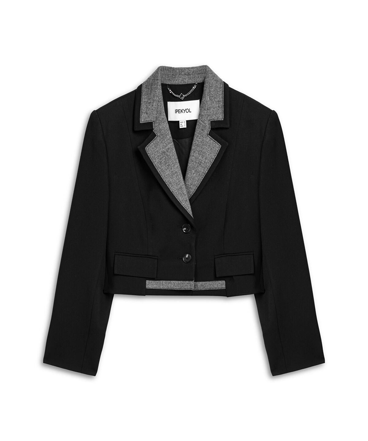 Mixed Media Crop Blazer