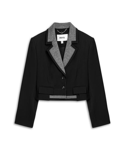 Mixed Media Crop Blazer
