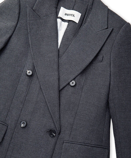 Button-Back Raw-Edge Blazer