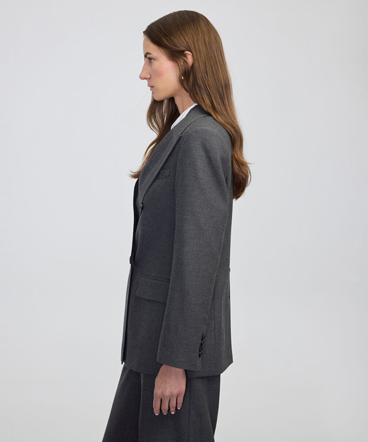 Zoomed Button-Back Raw-Edge Blazer