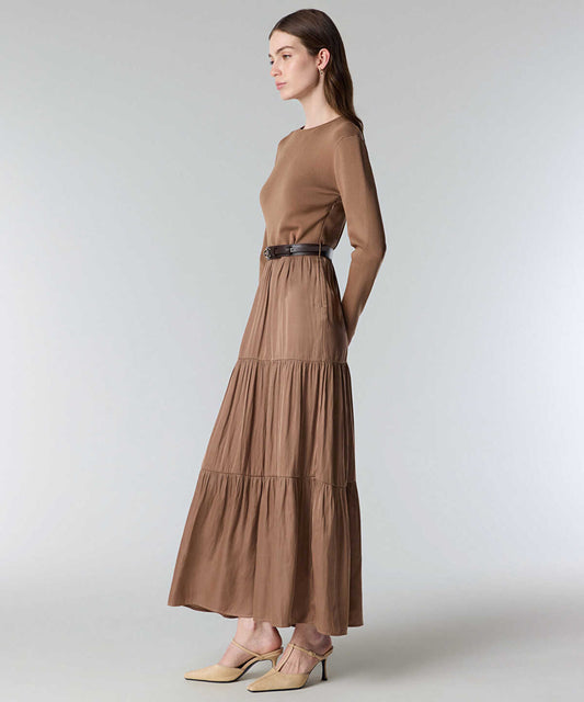 Mixed Media Belted Dress