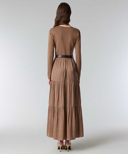 Mixed Media Belted Dress