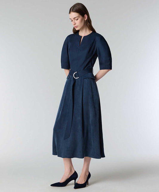 Mixed Media Belted Dress