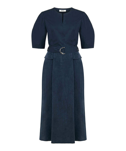 Mixed Media Belted Dress