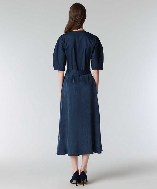 Mixed Media Belted Dress