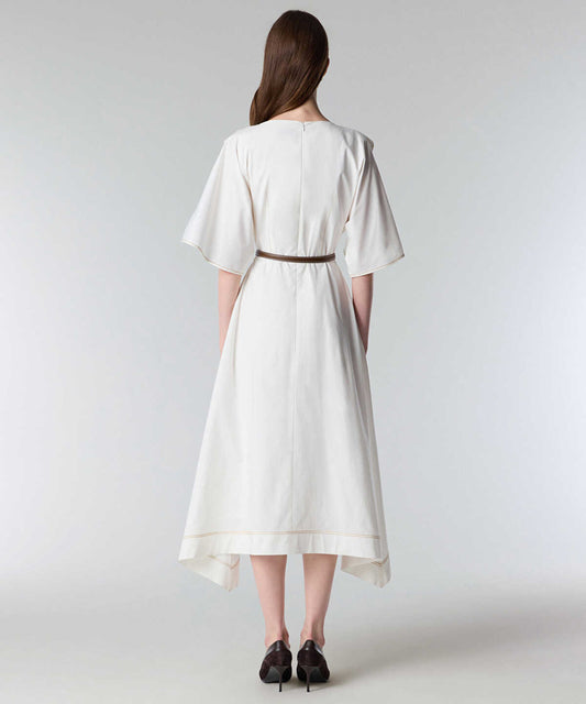 Embellished Neck Belted Dress